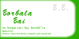 borbala bai business card